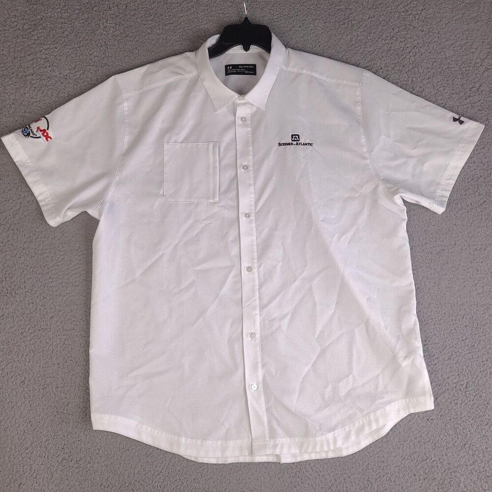 Under Armour Shirt Mens XXL White Steiner‎ Atlantic Button Down Heatgear Loose